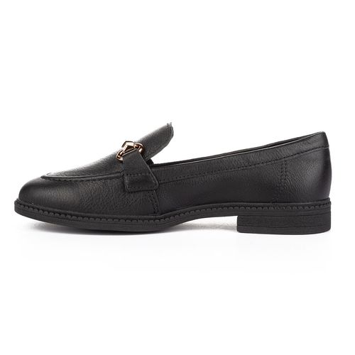 Mocassim Dakota  de Couro Preto