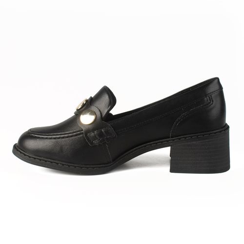 Sapato Dakota  Loafer de Salto Bloco Preto