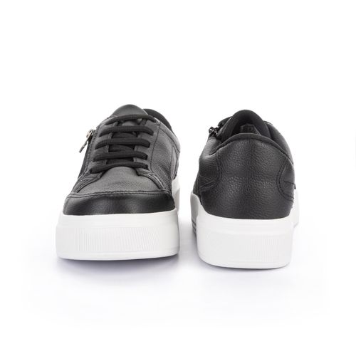 Tênis Kolosh  Casual Flatform de Couro Preto