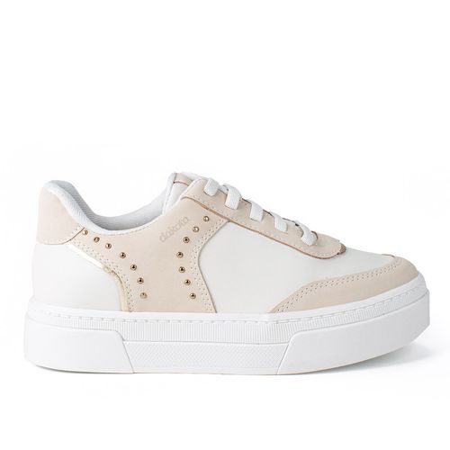 Tênis Dakota  Flatform Branco e Bege