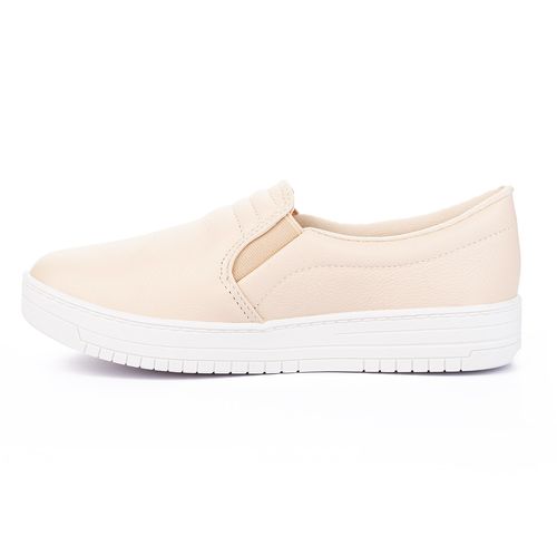 Tênis Dakota  Slip On de Couro Bege