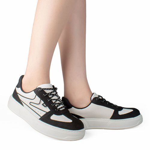 Tênis Dakota Flatform Branco e Preto