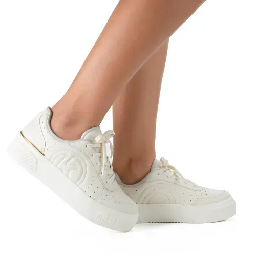 Tênis Kolosh  Casual Flatform Bege Claro