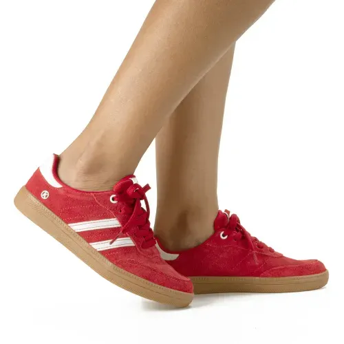 Tênis Kolosh Casual de Couro Vermelho