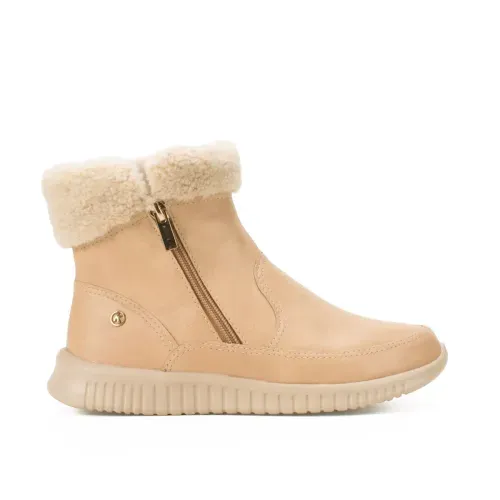 Bota Kolosh de Cano Curto Bege