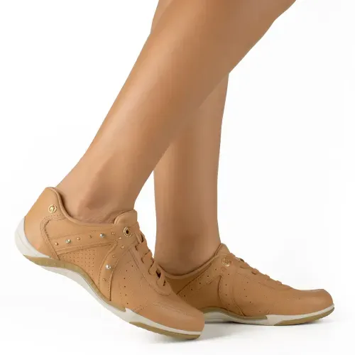 Tênis Kolosh Casual em Couro Caramelo