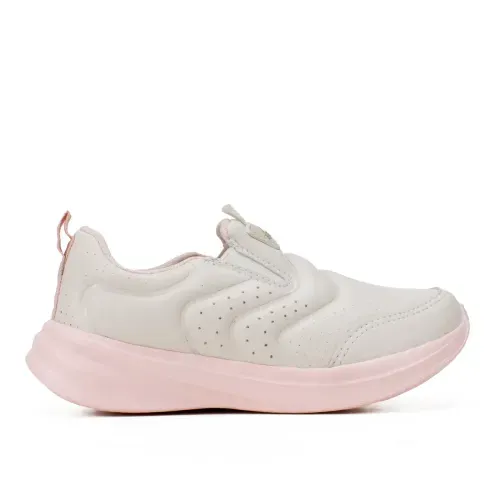Tênis Kolosh Infantil Slip On Branco e Rosa