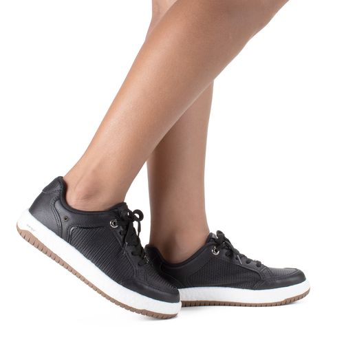 Tênis Kolosh Float Casual em Couro Preto