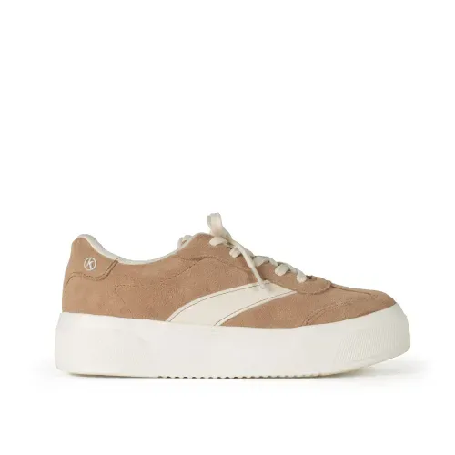 Tênis Kolosh Casual Flatform em Couro Caramelo