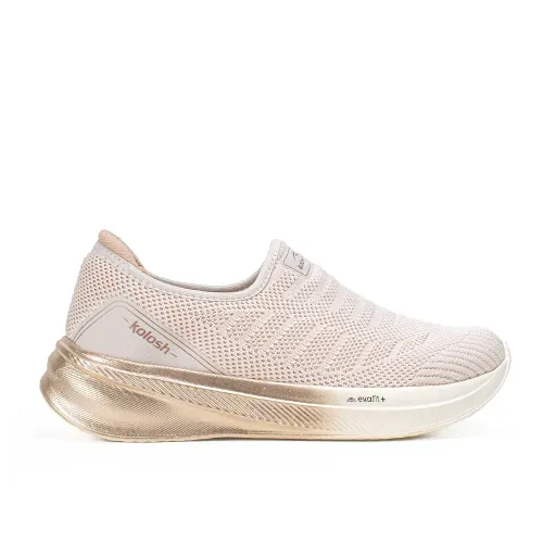 Tênis Kolosh Esportivo Feminino Slip On Bege
